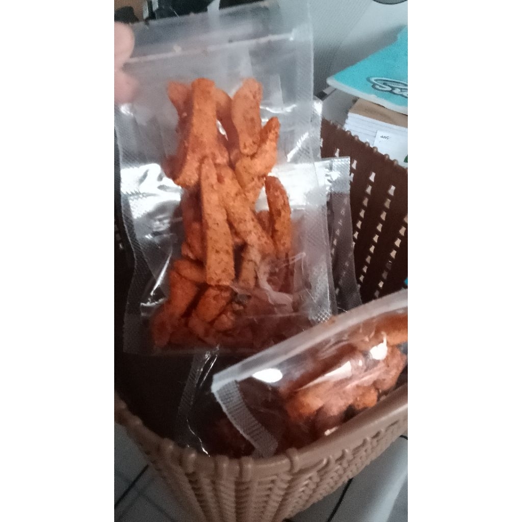 

Basreng Pedas kemasan 2ribuan paket 10 pak