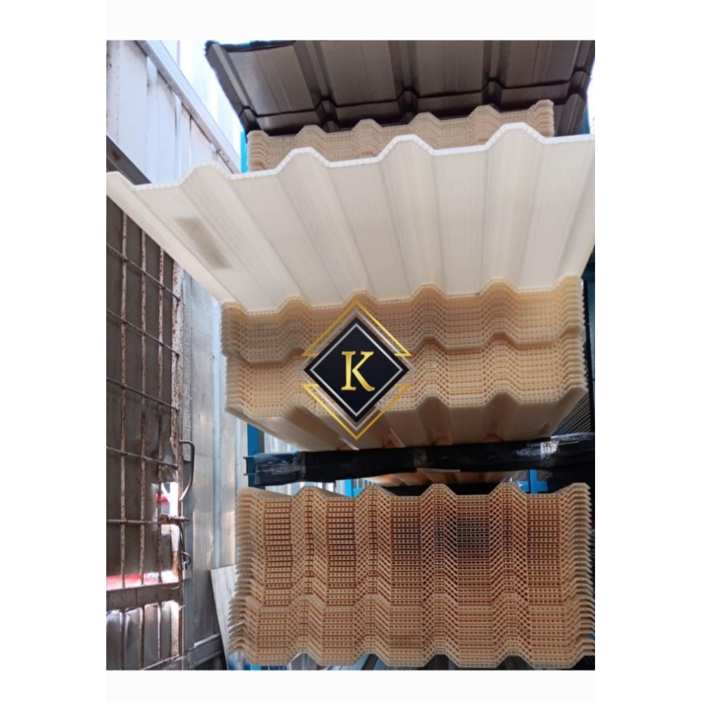 ATAP UPVC ALDERON 830 TC TRANSLUCENT PANJANG 5 METER SEMI TRANSPARAN 20 % 10MM DOUBLE LAYER TWINWALL