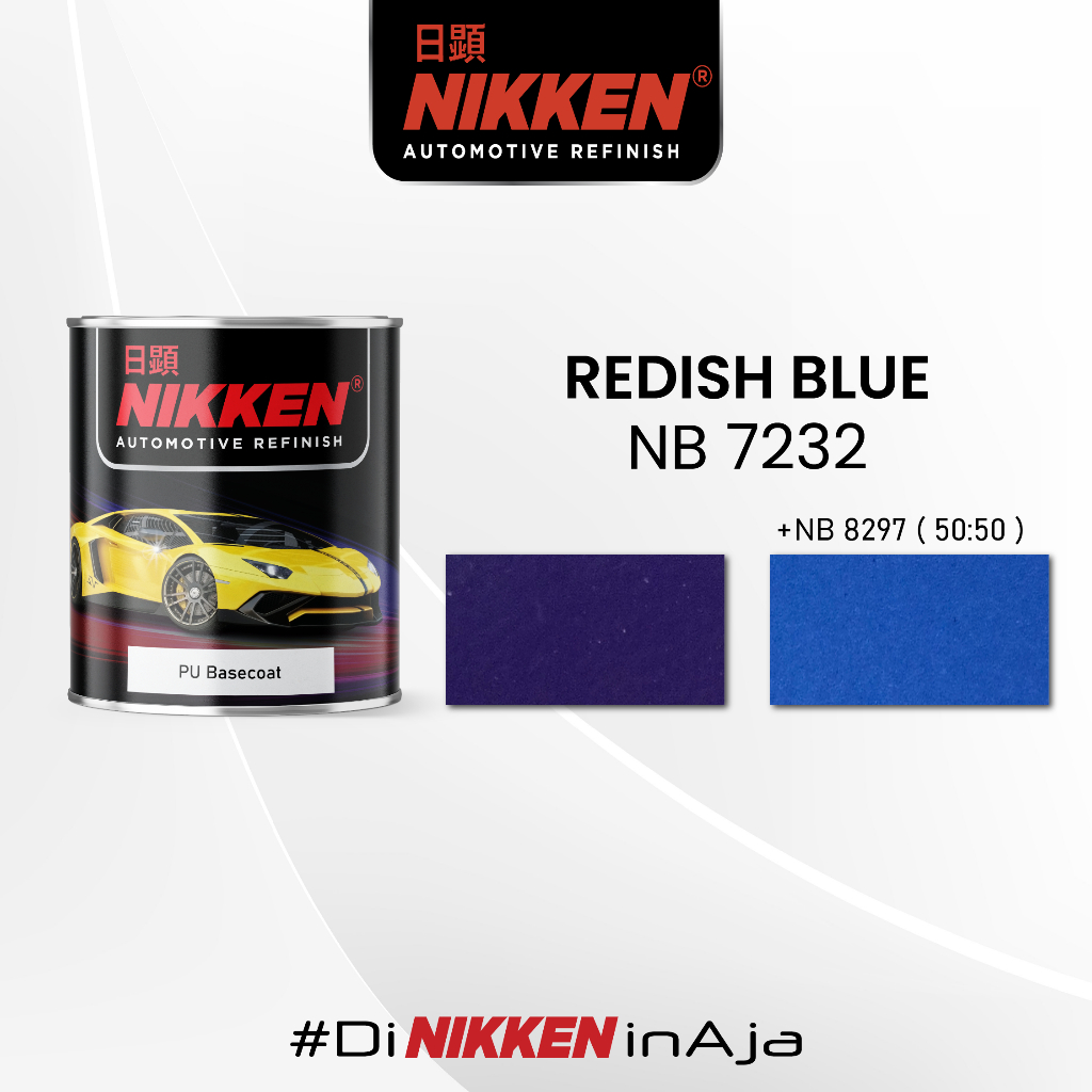 NIKKEN NB 7232 - Warna Solid - Cat PU Basecoat Motor Mobil - Redish Blue