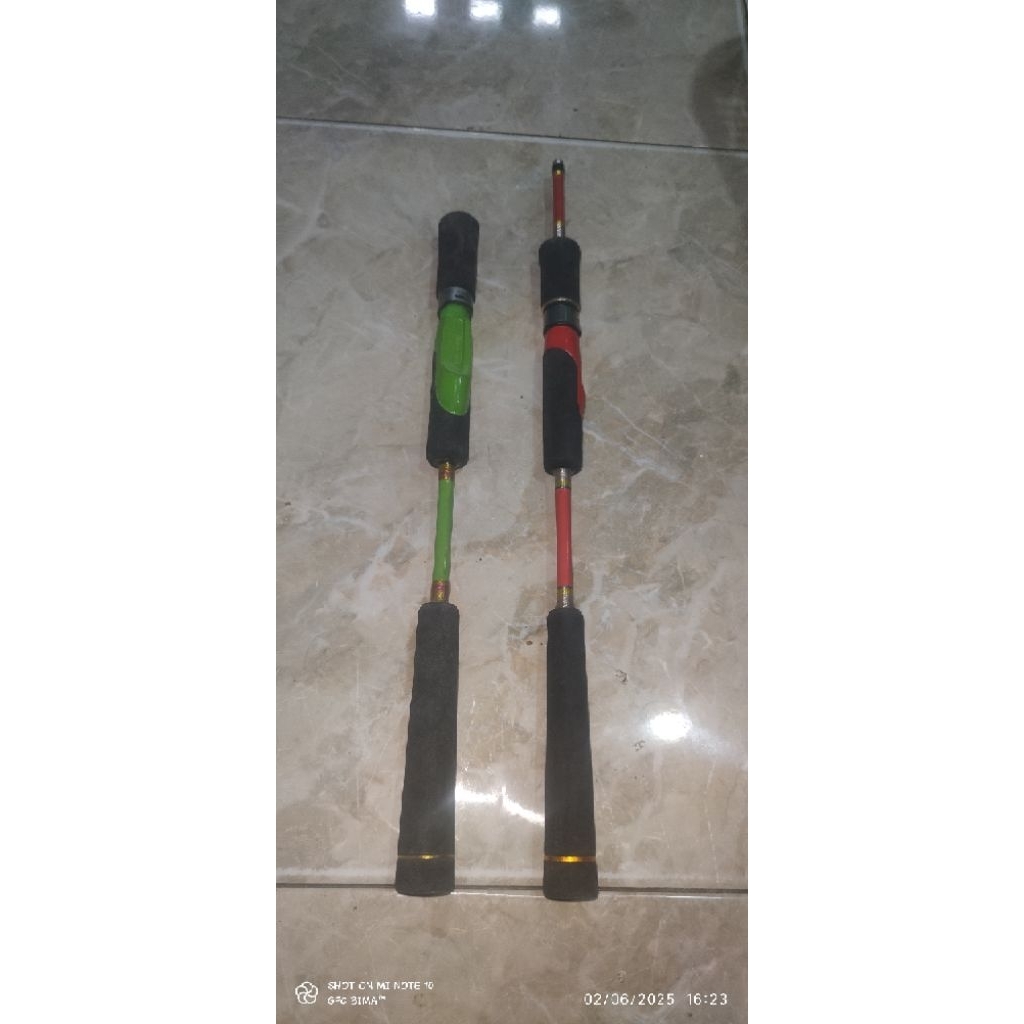 Gagang joran spining diameter lobang 6mm. sisa yang merah. yang hijau sold