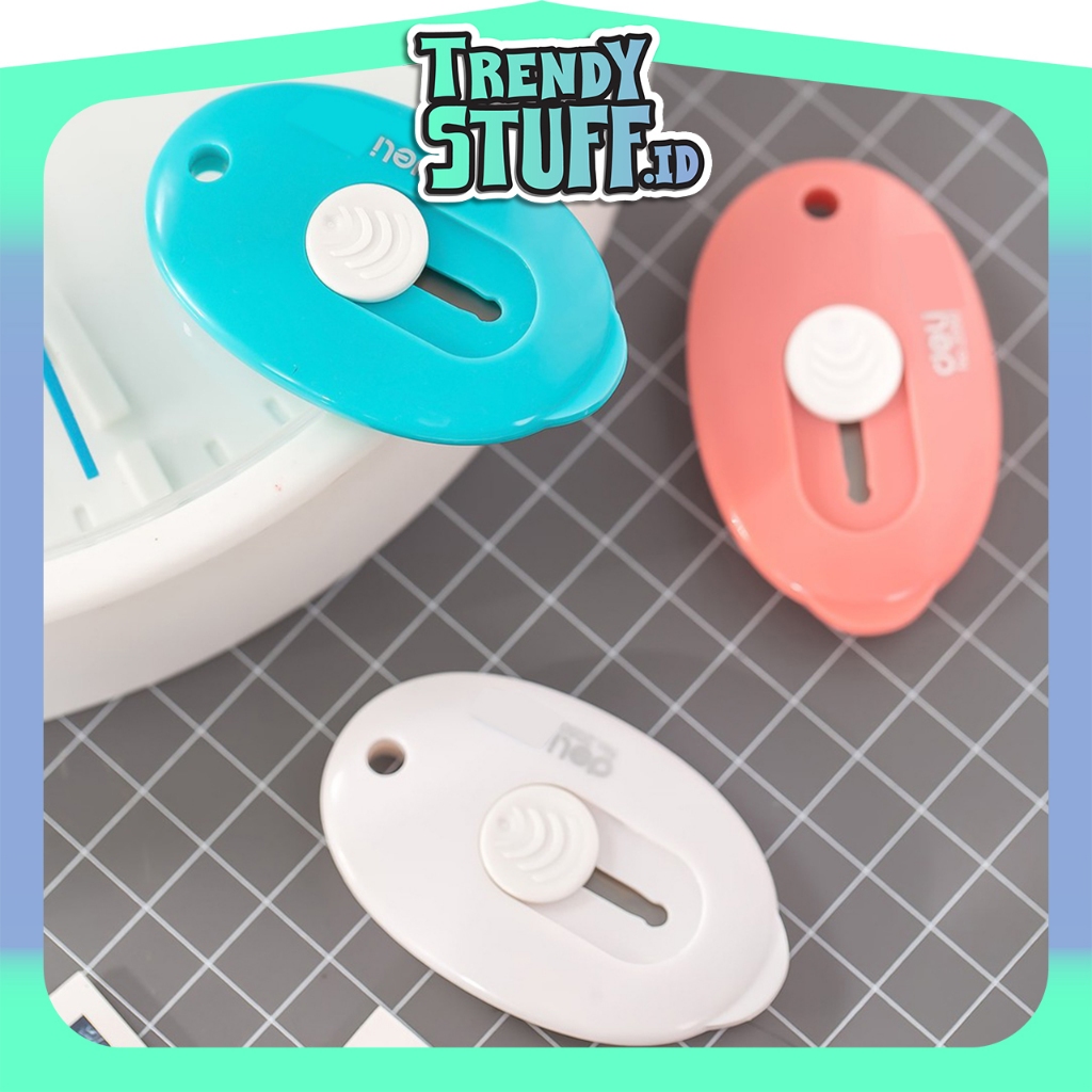 

TrendyStuff.id Cutter Mini Portable Bentuk Oval Mini Cutter Polos Travel Kit Pemotong Kertas Paper Cutter Lucu Bentuk Awan Warna Pastel Untuk Unboxing Paket S006 S026
