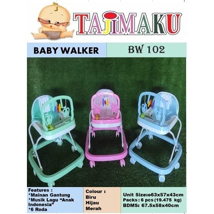 Tajimaku Baby Walker BW102 / apollo / baby walker / alat bantu jalan bayi / belajar jalan