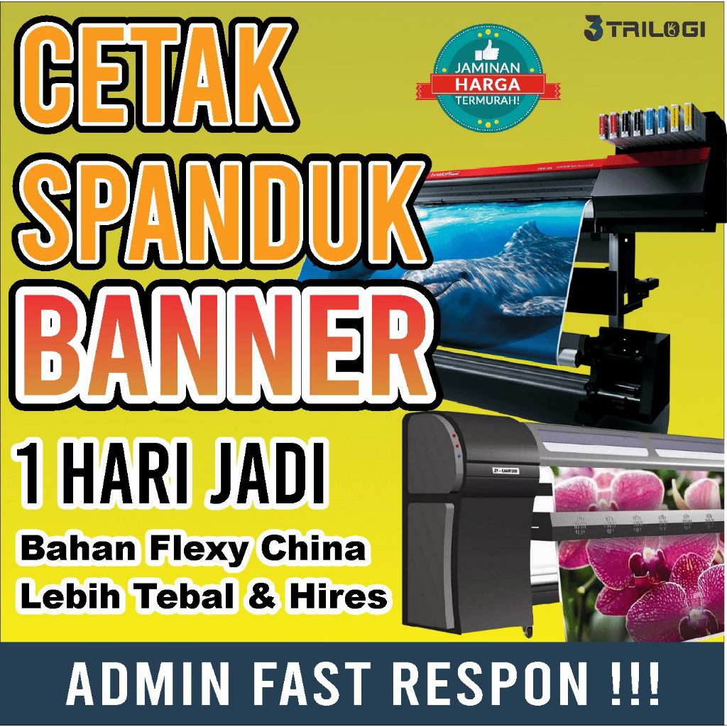 CETAK SPANDUK  BAHAN FLEXI BISA CUSTOM.