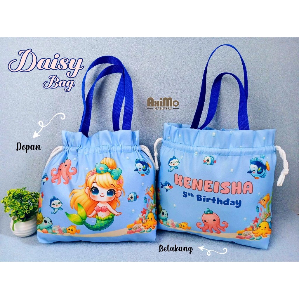 

Daisy Bag Tas Ulang Tahun Anak Goodie Bag Ultah Souvenir Pouch Lucu Roblox Kuromi Frozen mermaid princess ariel