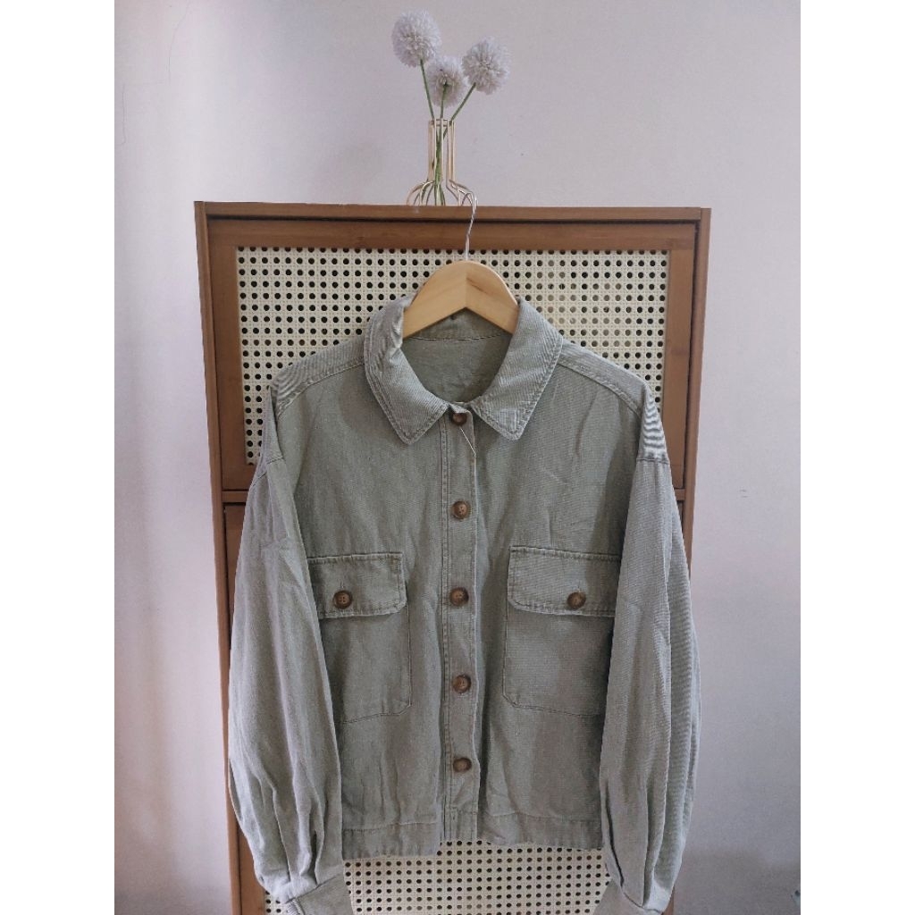 Jacket Jeans Warna Sage
