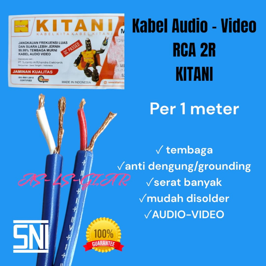 KABEL AUDIO RCA 2R KITANI METERAN KABEL RCA METERAN KABEL KITANI RCA ISI 2 KABEL AUDIO KABEL VIDEO C