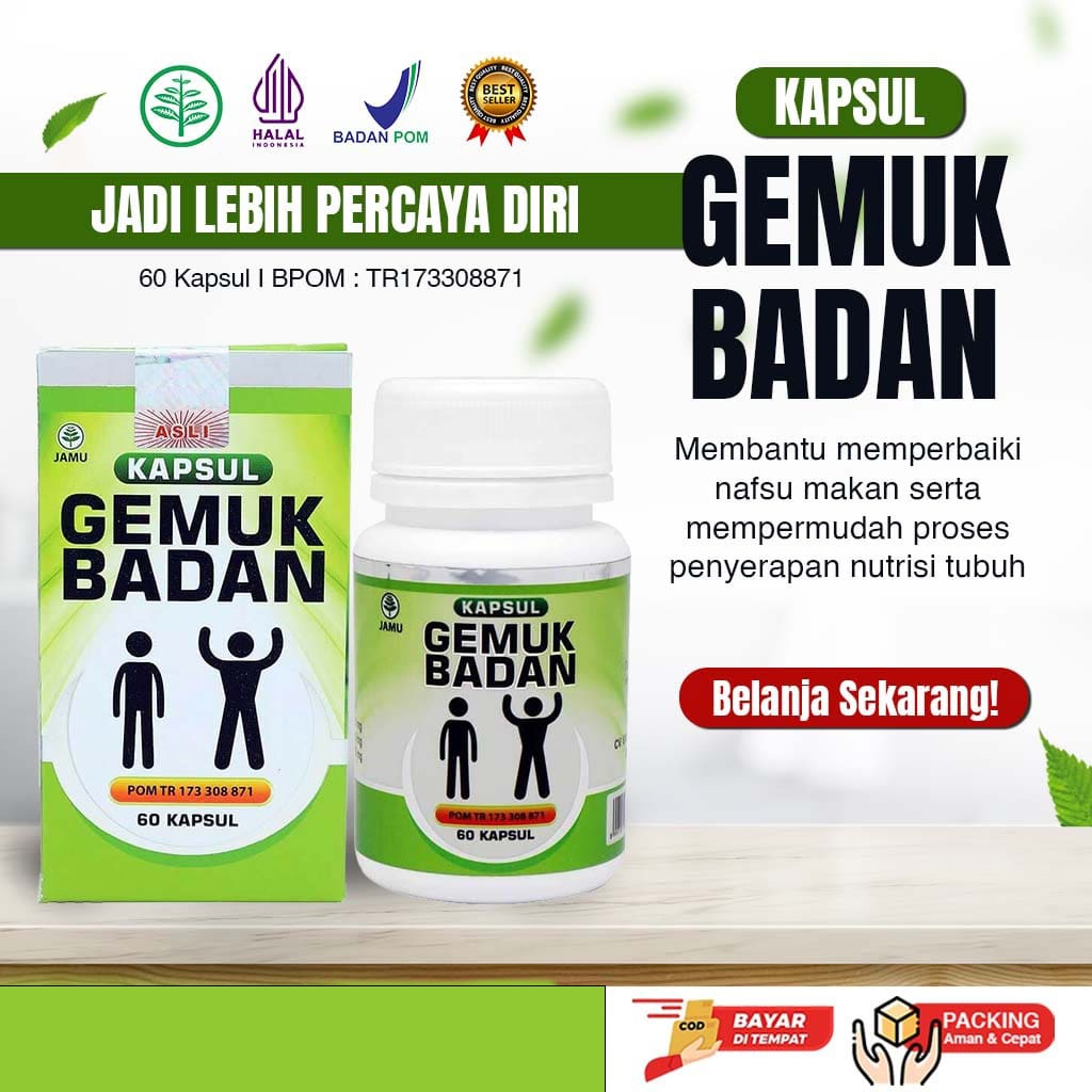 Kapsul Gemuk Badan 60 Kapsul | Bin Dawood Penggemuk Badan Original