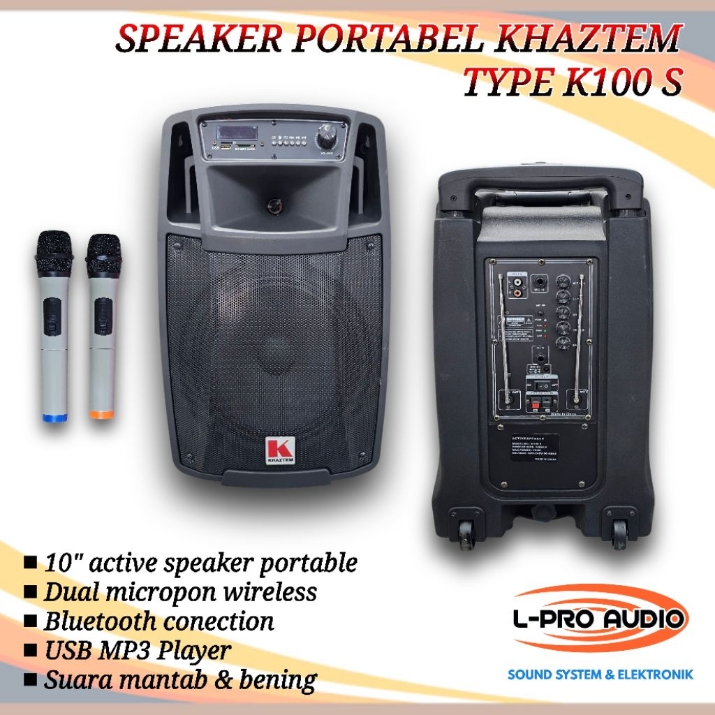 Speaker aktif portable 10 inch KHAZTEM speaker meeting wireless bluetooth