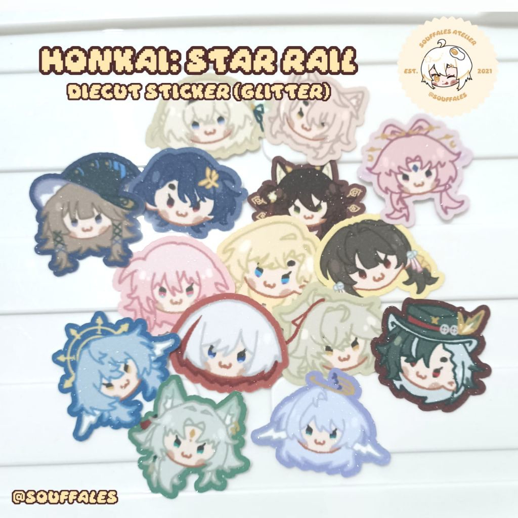 

Souffales | HSR Firefly jiaoqui fuxuan the herta dr ratio fugue sushang aventurine march 7th sunday robin topaz jingyuan boothil feixiao sticker diecut