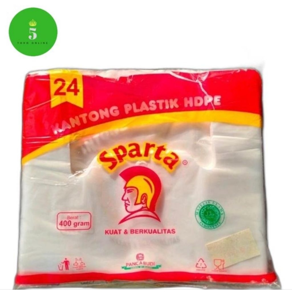 Kantong plastik kantong kresek merk Sparta bening ukuran 24