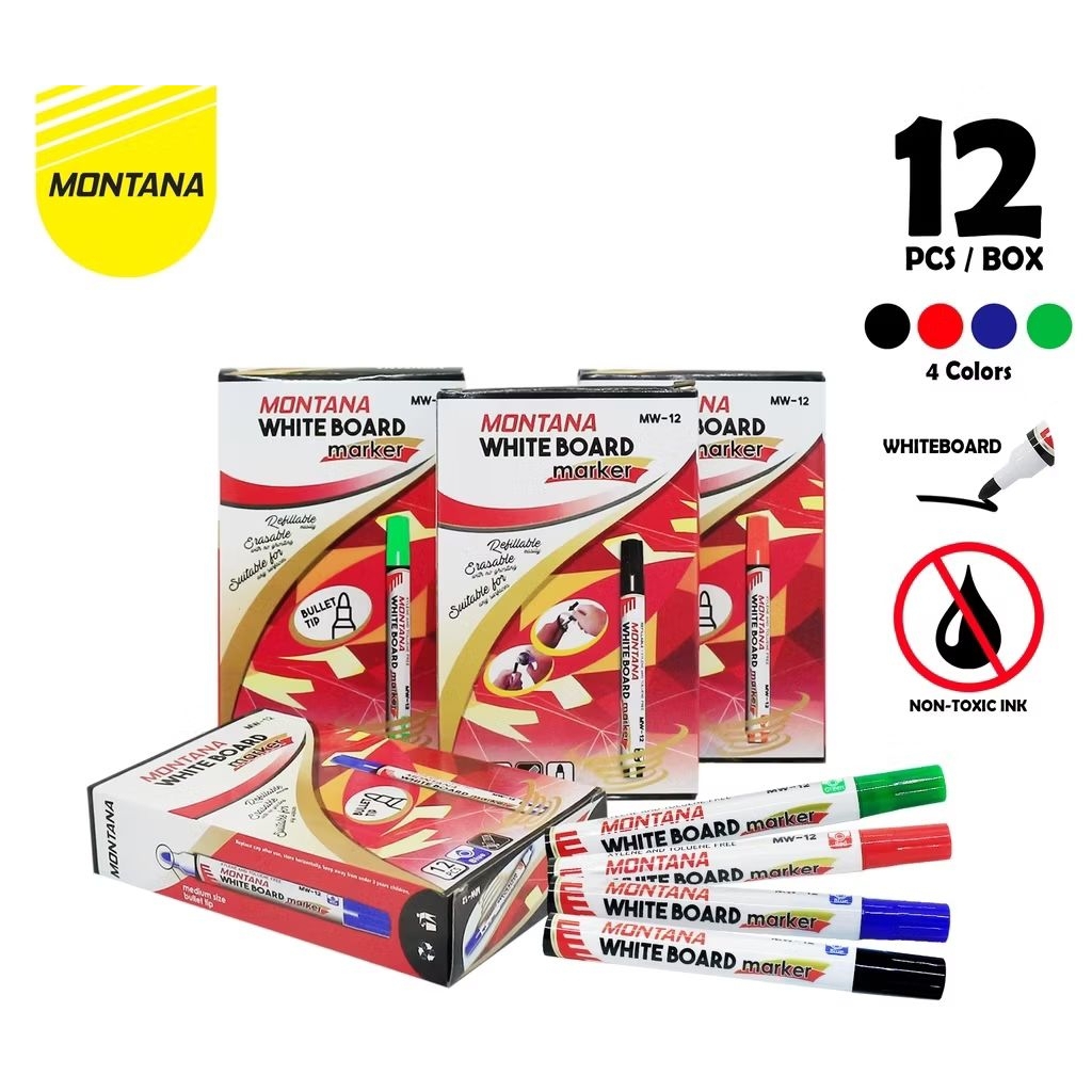 

spidol whiteboard montana 1 Lusin Bisa isi Ulang Tinta