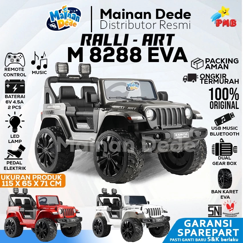 Mainan Mobil Aki Anak PMB 8288 Jeep Rubicon OFF ROAD REMOTE M8288 M-8288
