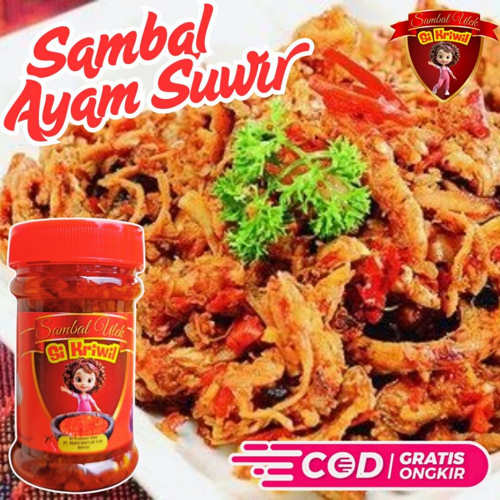 

Sambal Ayam Suwir Premium Super Nikmat Pedas Nampol