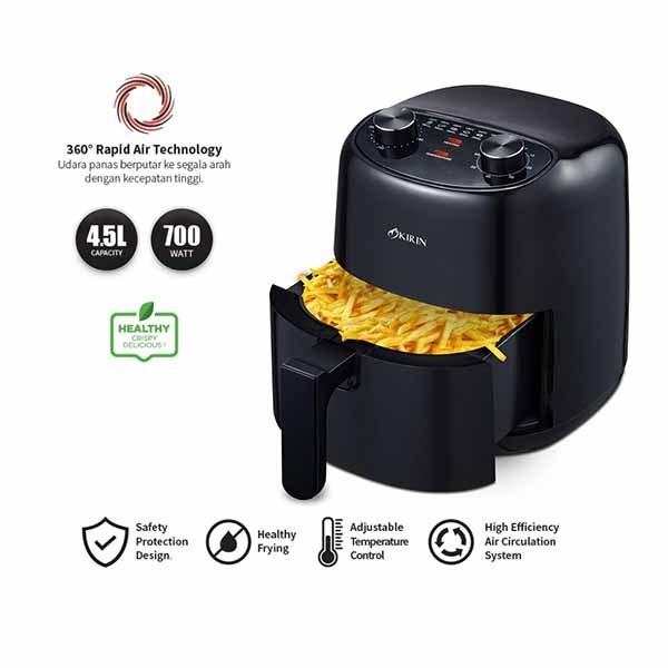 KIRIN AIR FRYER KIRIN KAF-745 BLACK 100% ORIGINAL