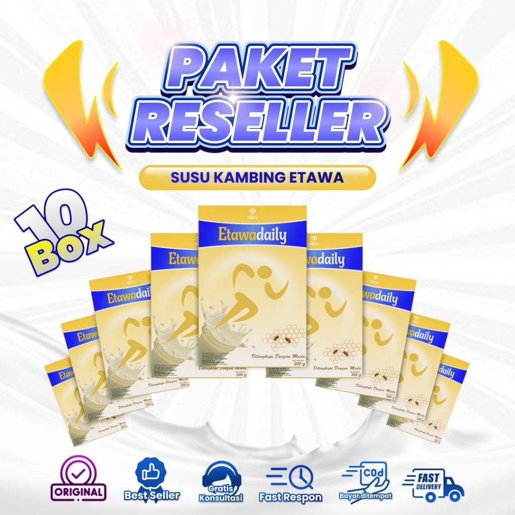 

Paket Reseller 10 Box Susu Kambing Etawa Daily 200gr – Redakan Pegal, Nyeri Sendi, Asam Urat & Tingkatkan Kesehatan Tulang