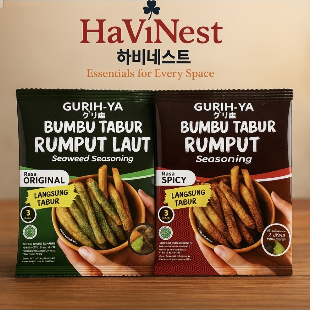

Gurih-ya BTS Spicy & Original ( Bumbu Tabur Seaweed Rumput Laut )