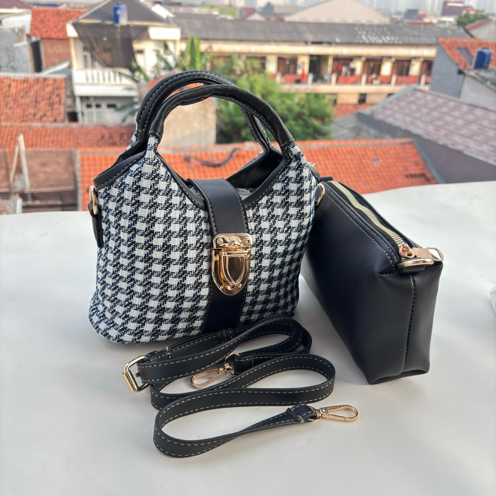 Alfaza tas wanita selempang jinjing bahan kanvas