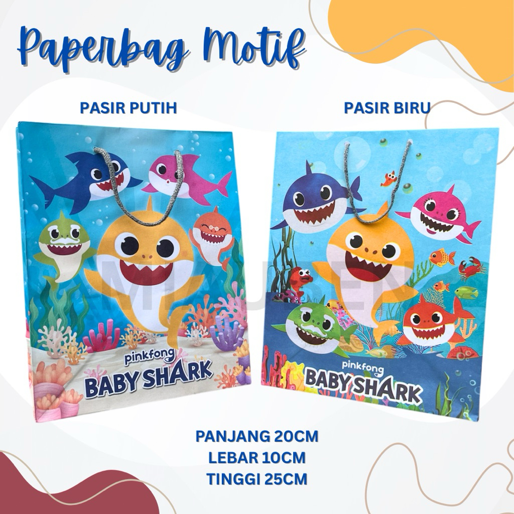 

Isi 10 paperbag baby shark tas souvenir pink fonk