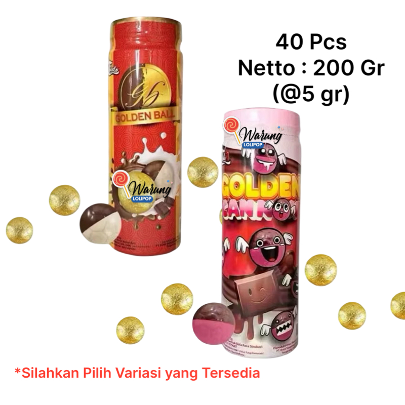 

Golden Ball Cokelat 40 X 5 gr – Rasa Cokelat Susu & Strawberry