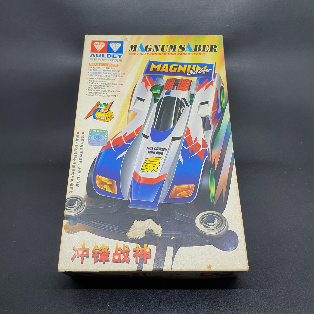 Mini 4WD Auldey Magnum Saber Jadul Bekas Pajang Sudah Dirakit Super 1 Chasis Lets and Go Anime 90an