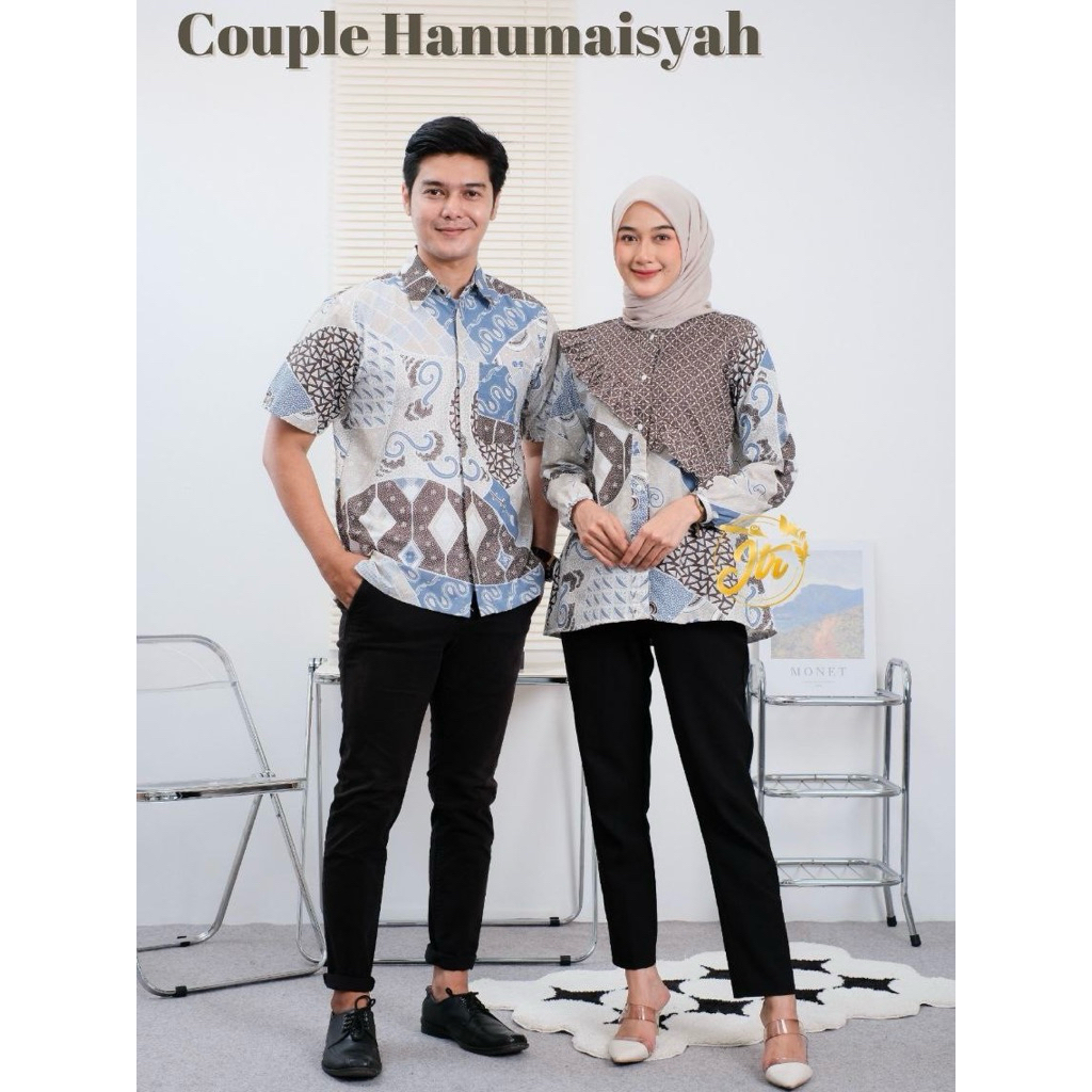 Couple Hanumaisyah Baju Batik Couple Pria Wanita Atasan Batik Couple Kantor Atasan Batik Wanita Mode