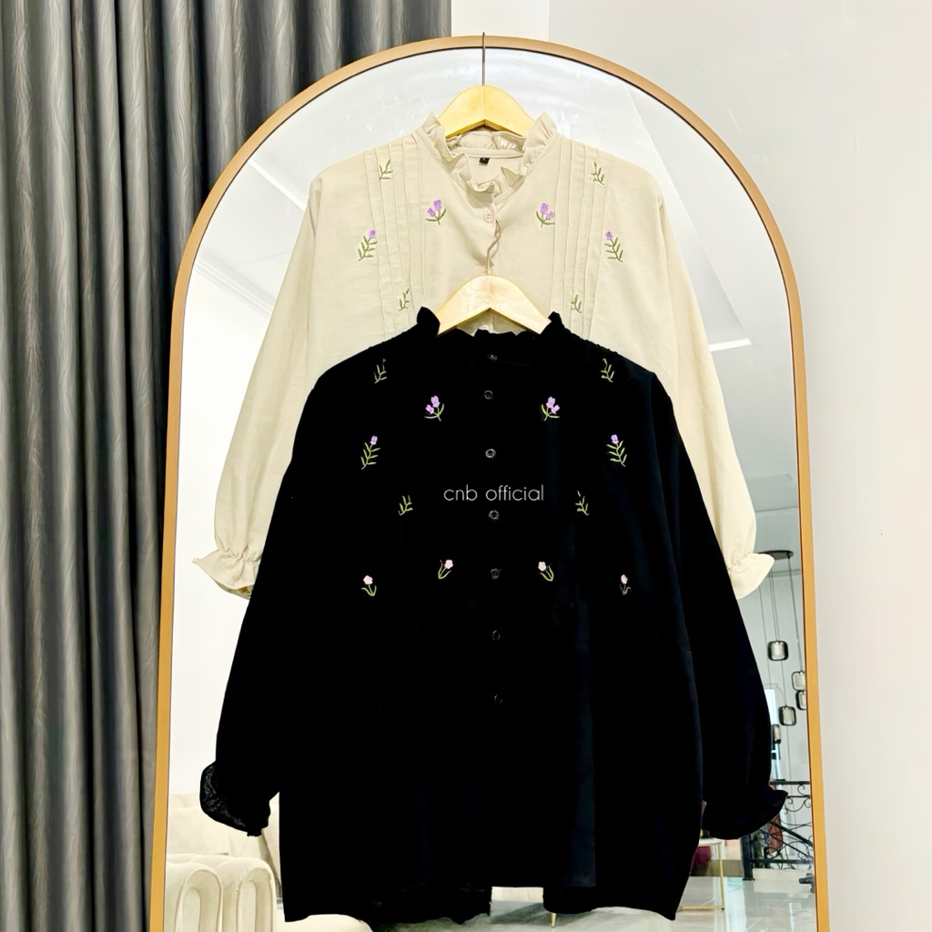 Daisy Top Blouse Bordir - Size S M L XL XXL 3XL 5L - Blouse Jumbo - Atasan Big Size