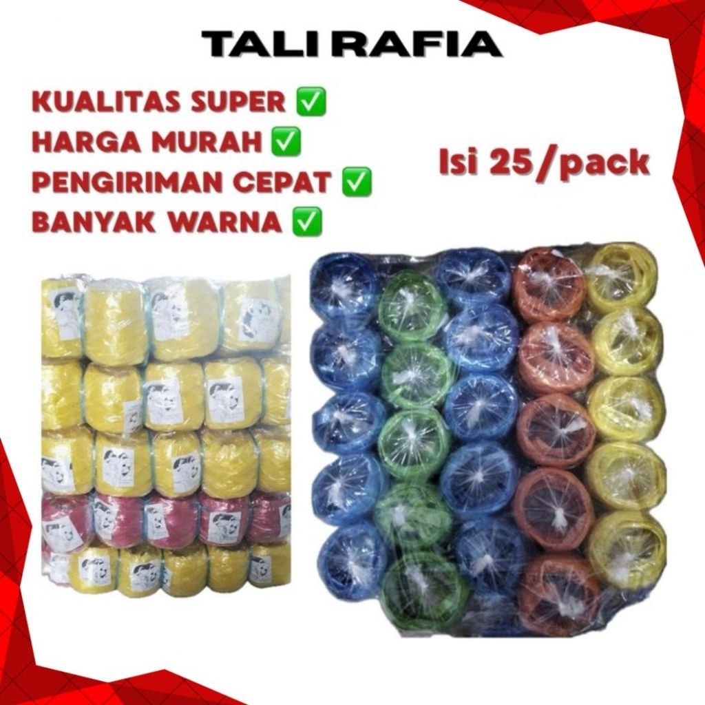 

Tali Rapia/Rafia eceran3000 isi 25/pak