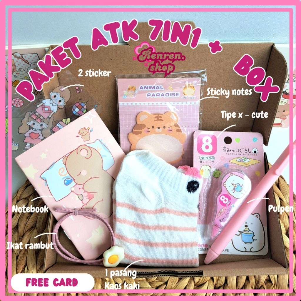 

RENRENSHOP-SET ALAT TULIS 7 IN 1 LENGKAP /HAMPERS KADO GIFT WISUDA / STATIONERY SET