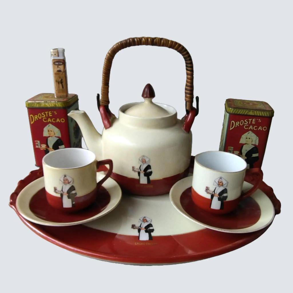 Pajangan Vintage Original Tea Set Keramik Cacao Droste