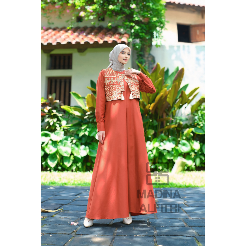 Laquinza Dress Madina Terbaru Gamis Katun Toyobo Rompi Quality Premium Ori Guzel Simple Mewah 2025