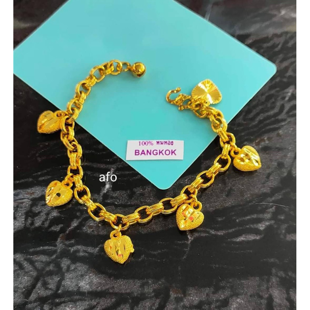 gelang rantai love bangkok lapis emas