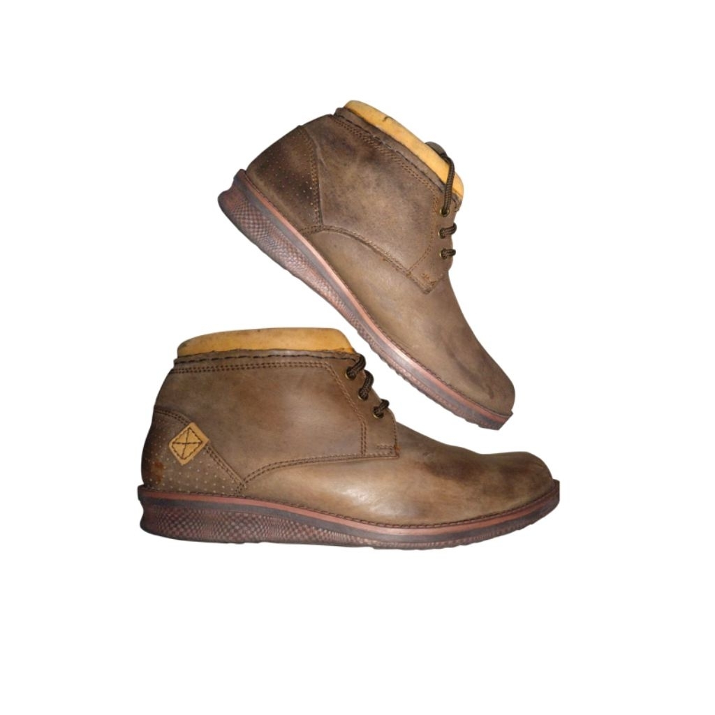 Sepatu kulit Boots prelov branded Gino Mariani Original size 41 Cokelat