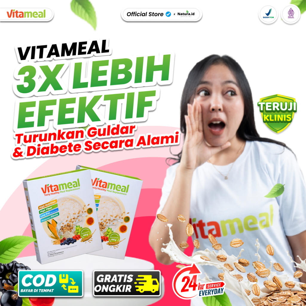 

Vitameal Sereal Sehat Multigrain Bantu Turunkan Gula Darah Tinggi Diabetes Kolestrol Secara Alami