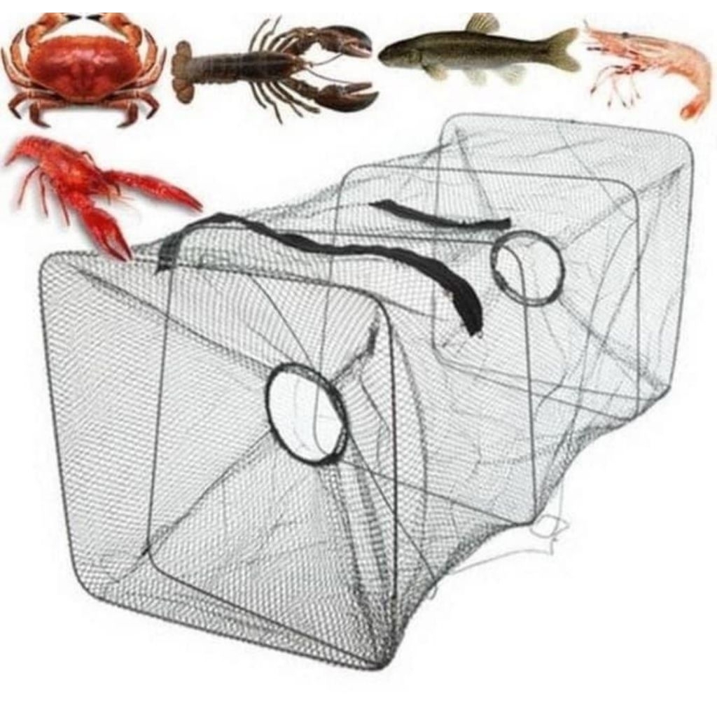 Bubu Jaring Perangkap Ikan Udang Kepiting Lobster 2 Lubang Lipat Laut- Jaring Ikan