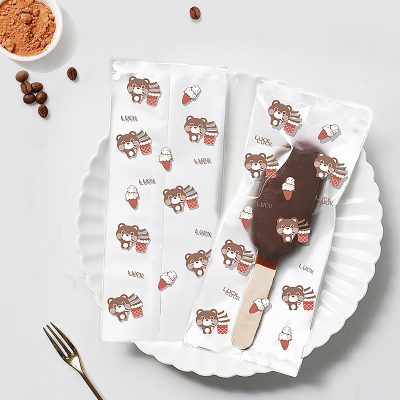(10 Pcs) Plastik Seal Es Krim/ Plastik sealing packaging es krim es loli popsicle aneka size/Stick