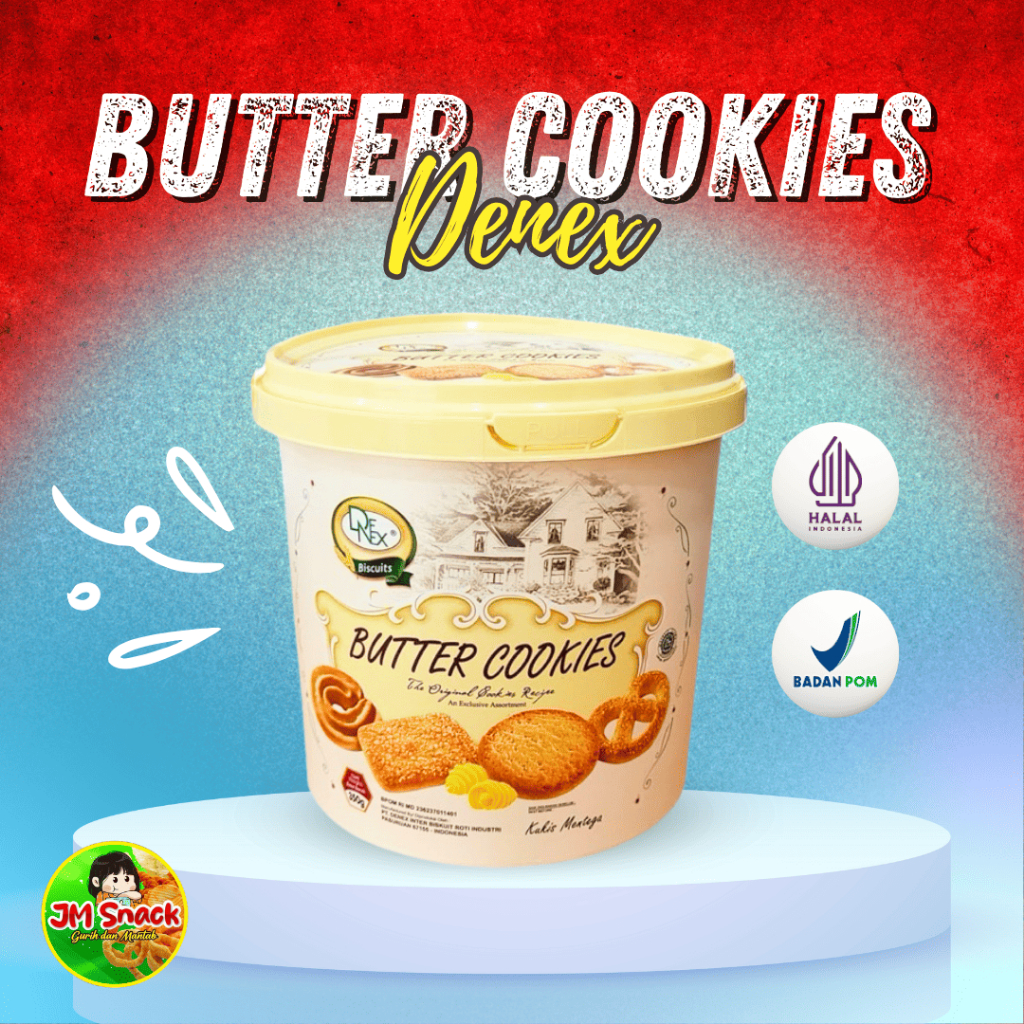 

Denex Butter Cookies 350gr Biskuit Kaleng Cemilan Manis Kukis Mentega by JM Snack
