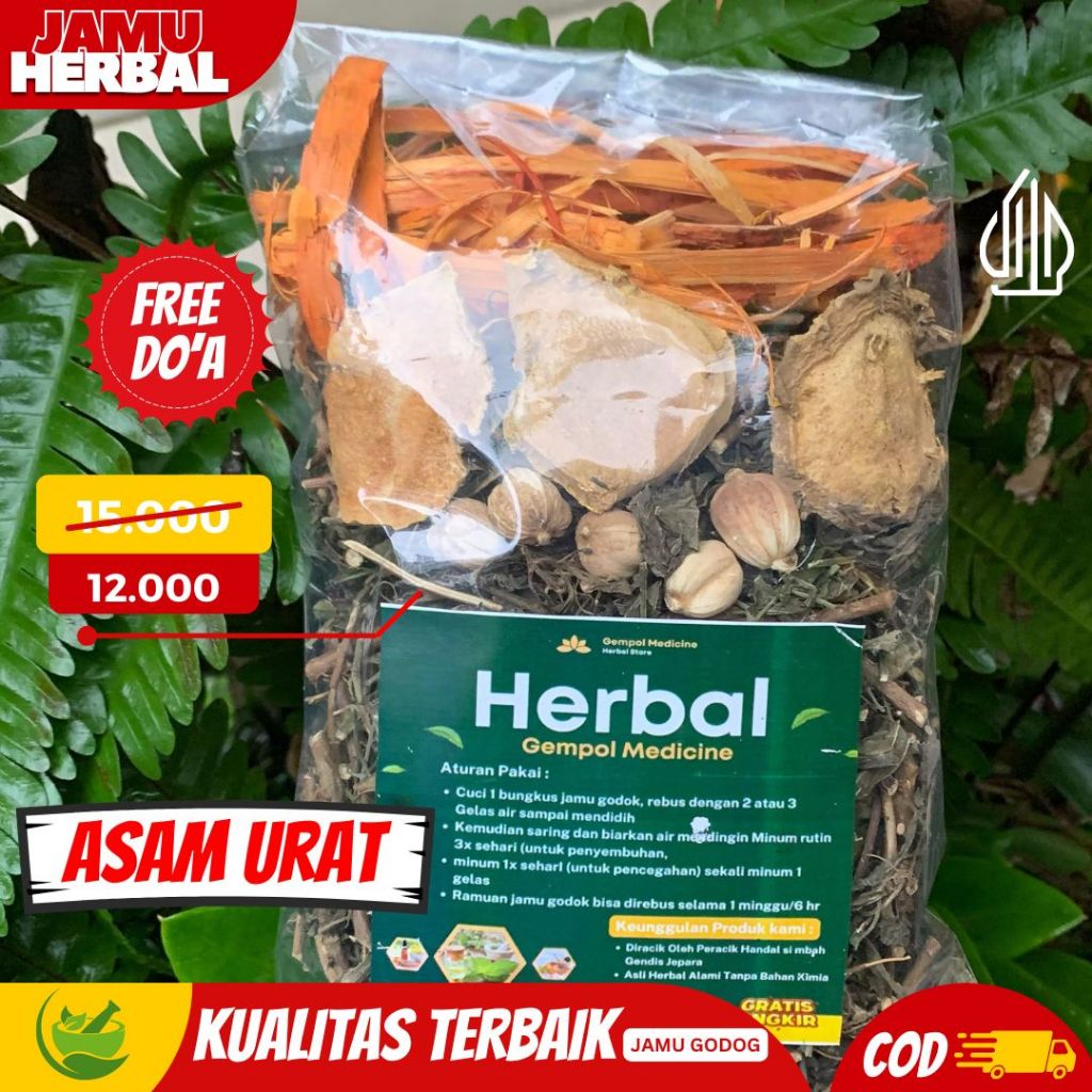 

JAMU ASAM URAT HERBAL PALING AMPUH / JAMU GODOK ASAM URAT / FREE DO'A