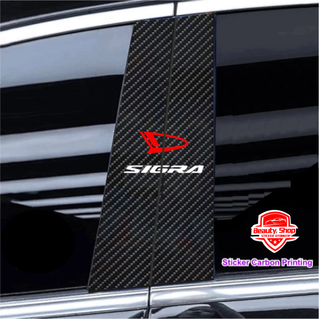 Stiker Pilar Pintu Mobil Daihatsu Sigra Stiker Variasi Karbon 3D Print