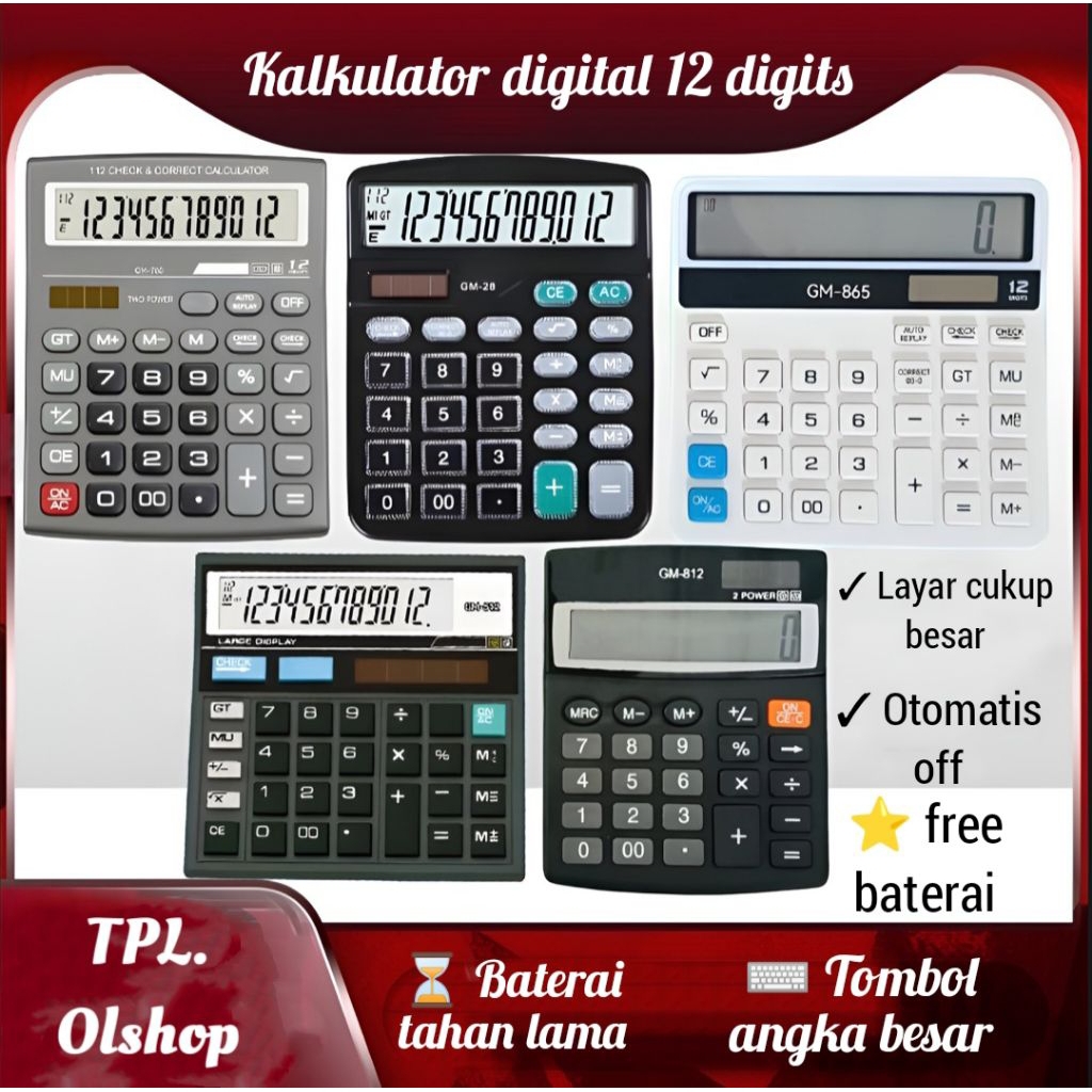 

Calculator 12 Digit [ Kalkulator ]