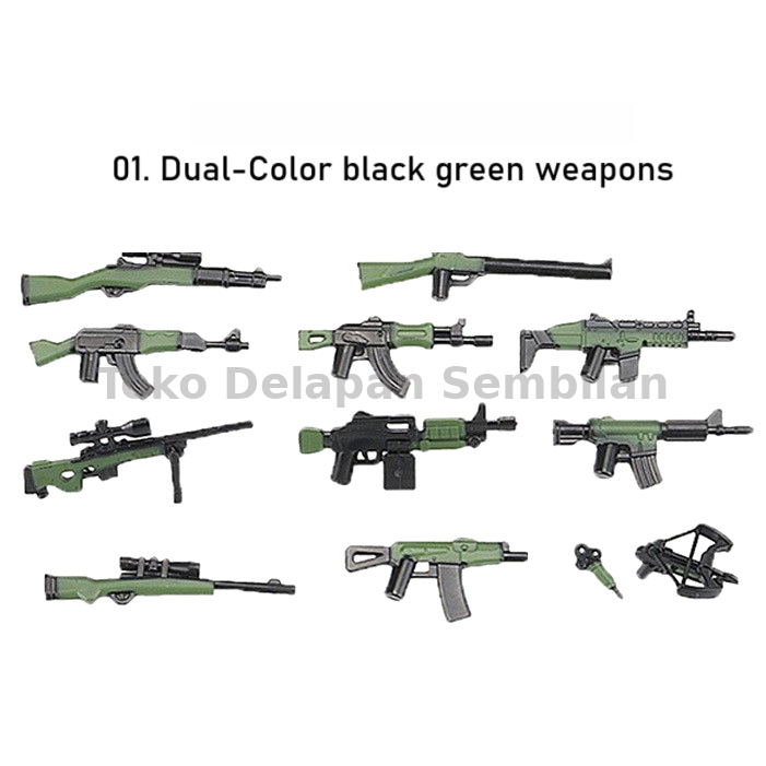 Aksesoris Senjata Brick Minifigure Serial Tentara, SWAT, Militer ISI BANYAK