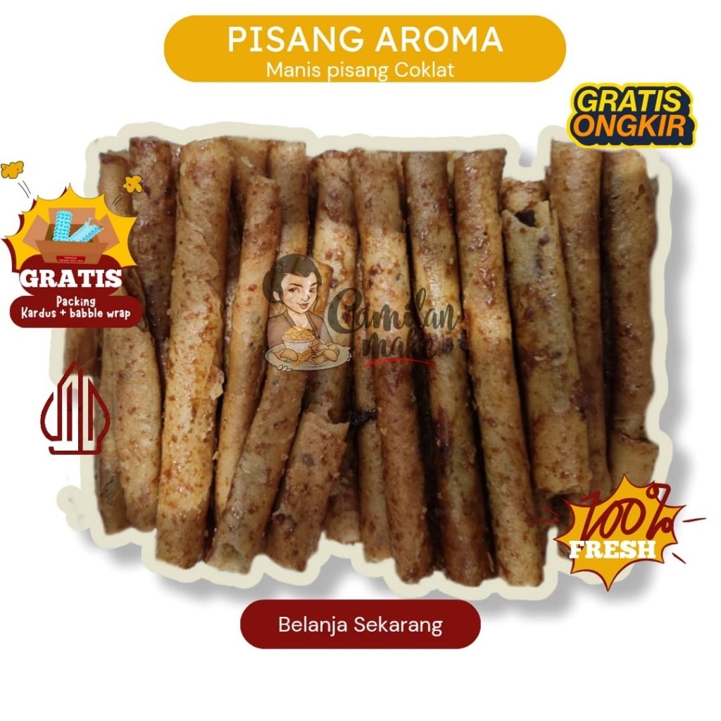 

PISANG AROMA 1KG | CAMILAN MAK'E | CEMILAN PISANG COKLAT | JAJANAN MANIS | SNACK KERING | SNACK KILOAN
