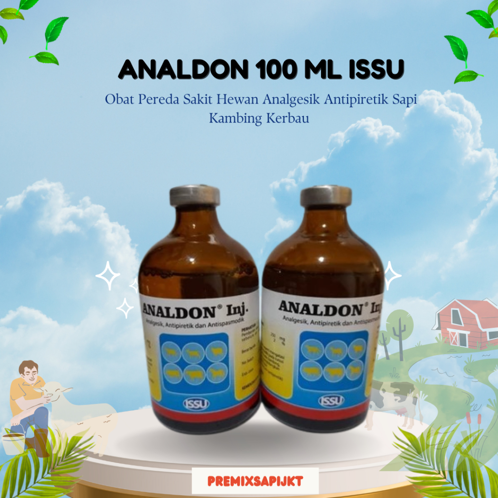 NEW ANALDON 100 ML ISSU - Obat Pereda Sakit Hewan Analgesik Antipiretik Sapi Kambing Kerbau MURAH BE