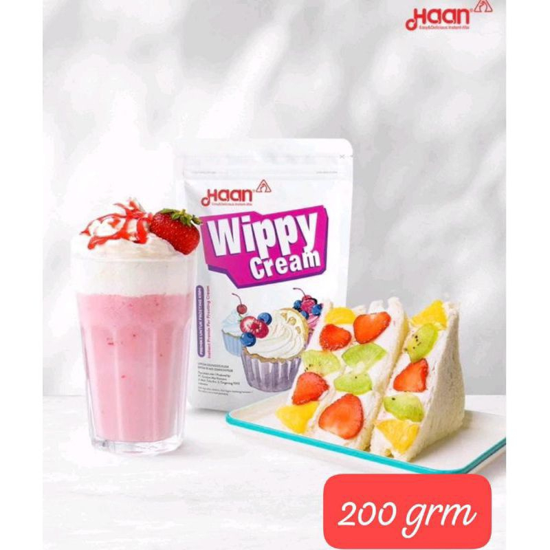 

HAAN WIPPY CREAM BUBUK WHIPPED TOPPING INSTAN POWDER TOKO BAHAN KUE BANDUNG MURAH