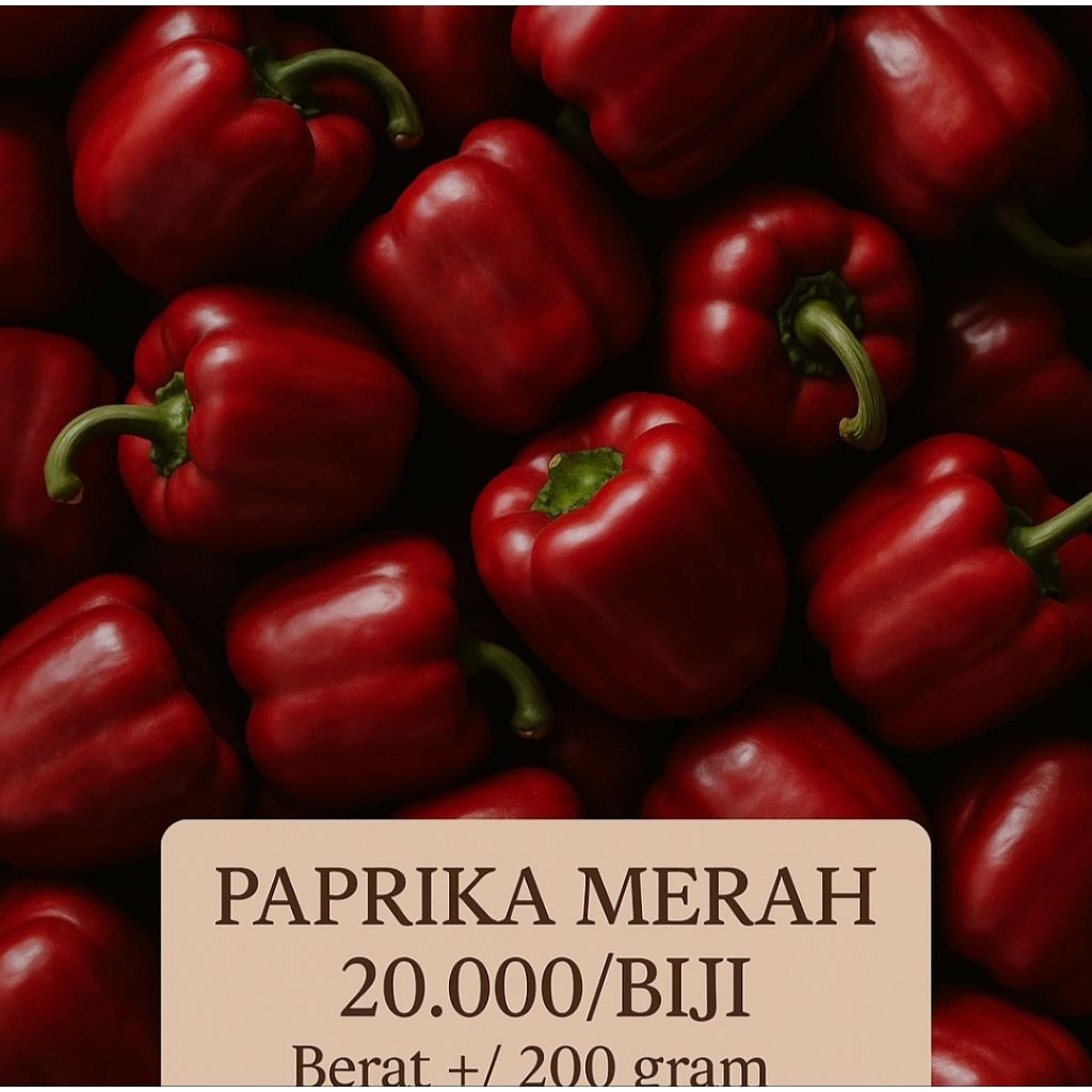 

paprika merah per biji sekitar 200 gram