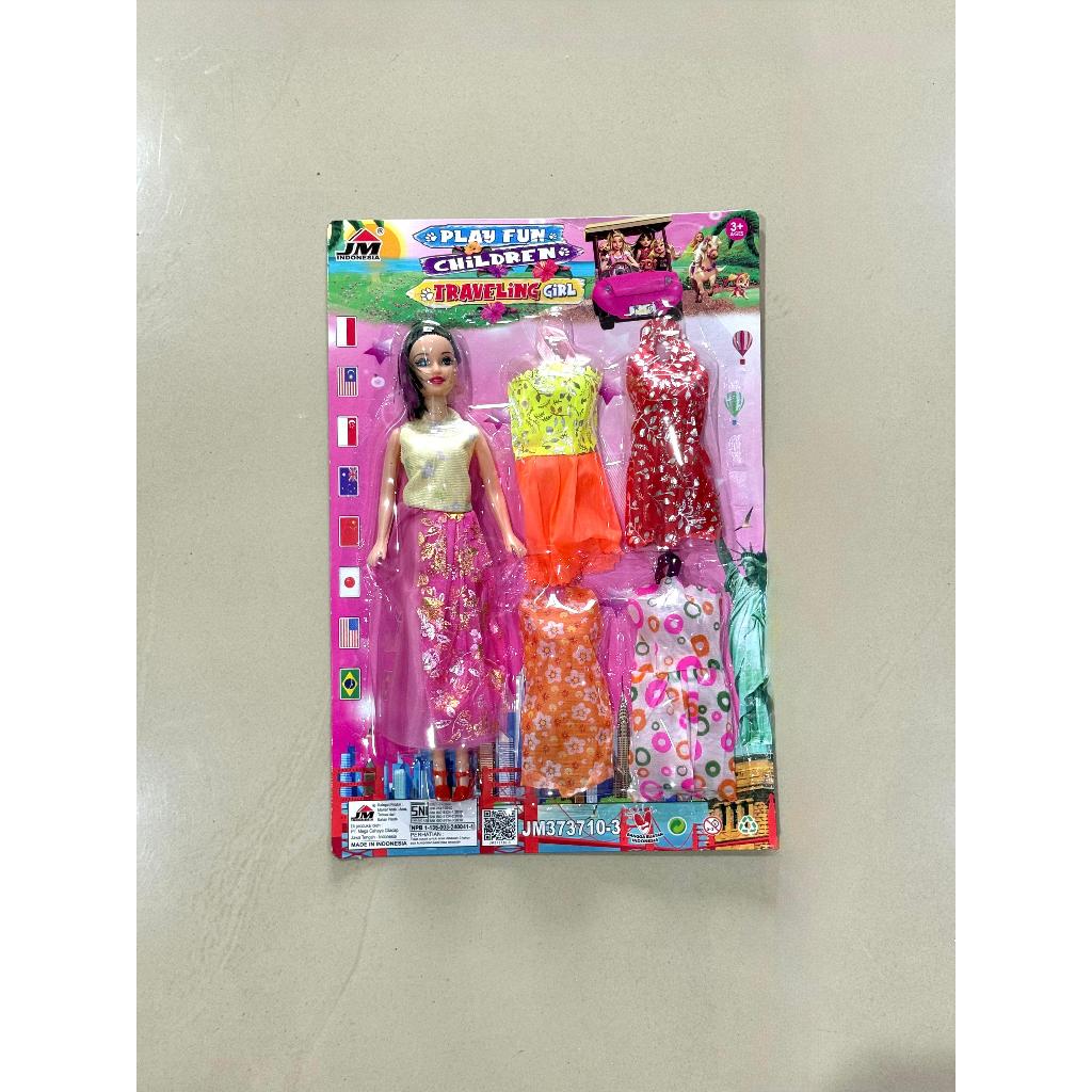 Mainan Barbie anak banyak baju