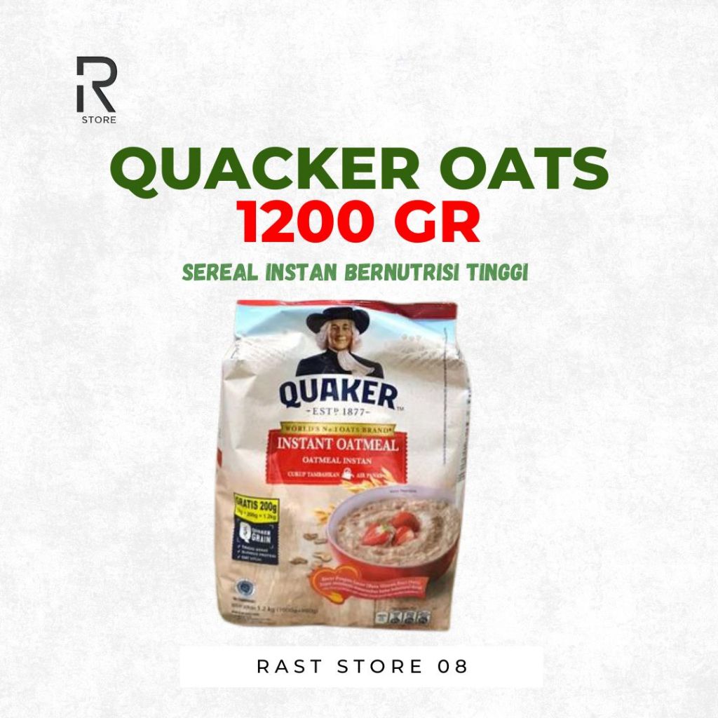 

Quaker Oatmeal 1200 Gr / Quaker Oats Sereal Makanan Sehat Instan Nutrisi Gizi Tinggi Berkualitas