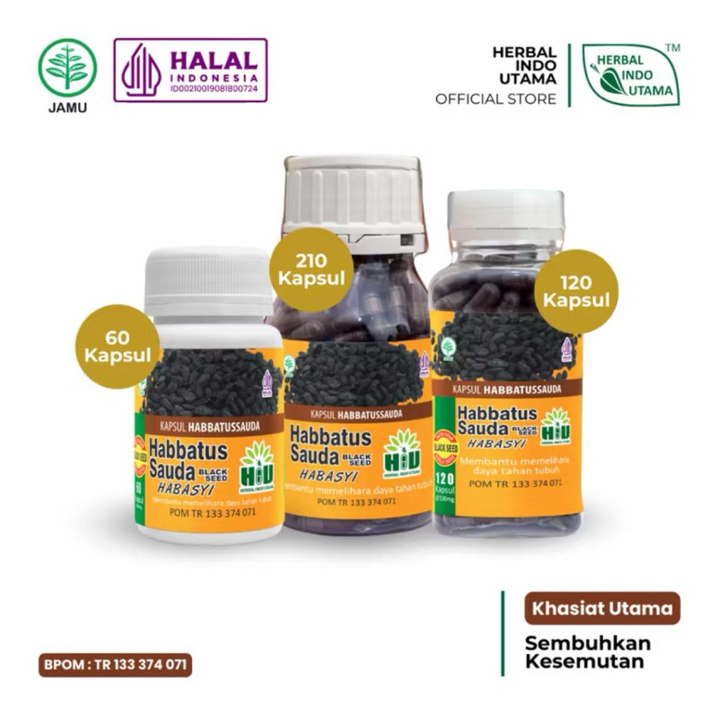 

HIU - HABBATUS SAUDA BLACK SEED Herbal Indo Utama Jaga Imunitas Tubuh Sembuhkan kesemutan