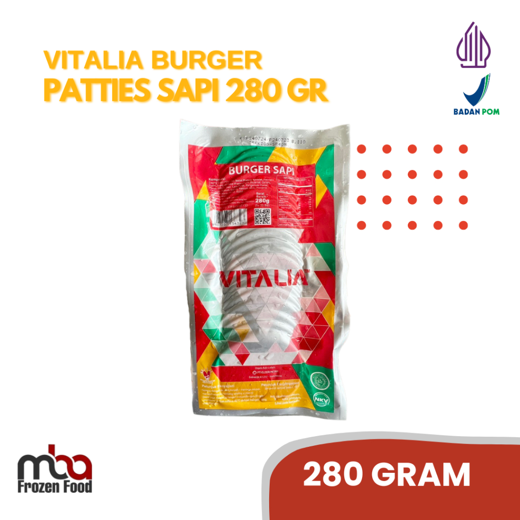 

Burger Sapi Mini Vitalia 280gr by Bernardi /Sosissapi /Sapi /Sosis /Daging /Kornet /Sate /Snack /Camilan /Dagingsapi /Burger /Dagingayam /Ayam /Frozenfood /Smokebeef /Beef