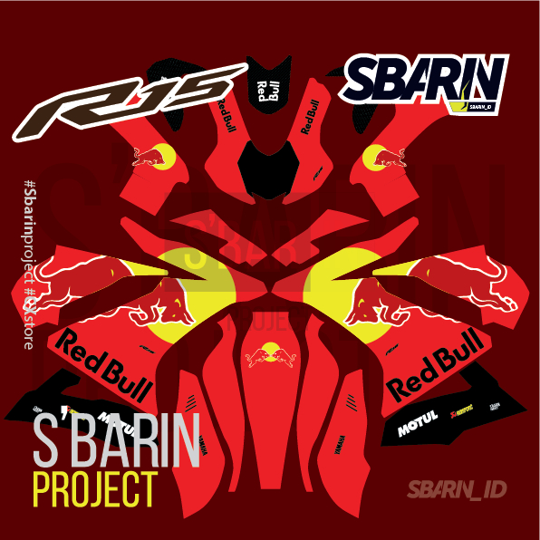 Decal Yamaha R15 V3 - Simple I Sbarin Project