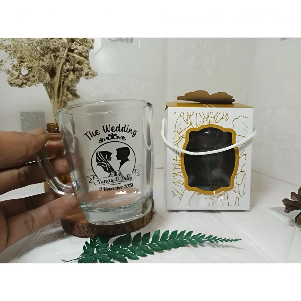 Souvenir Gelas Gagang Semi Oval, Souvenir Gelas Kopi